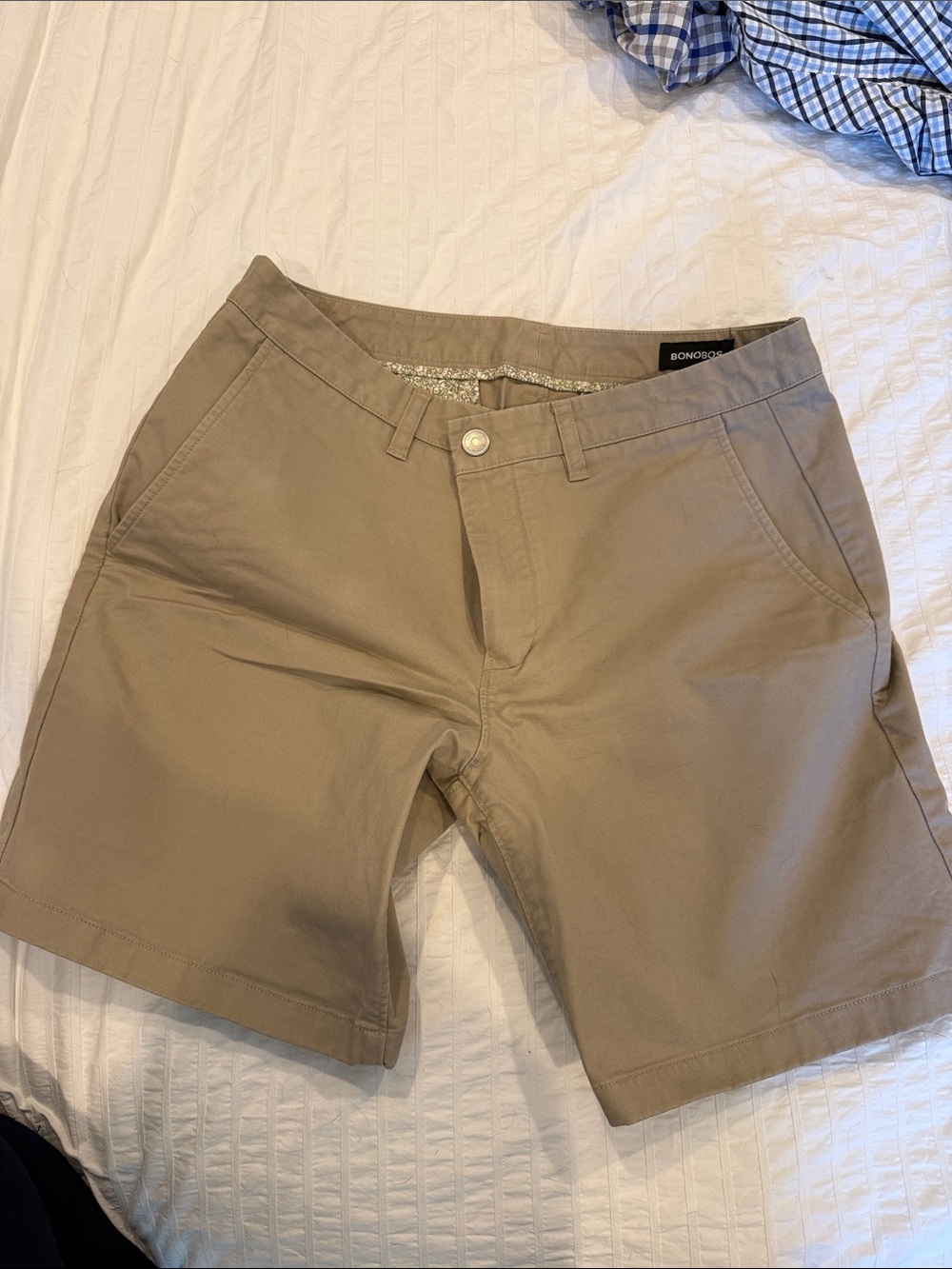 Bonobos Tan Flat-Front Chino Shorts - 7in Inseam